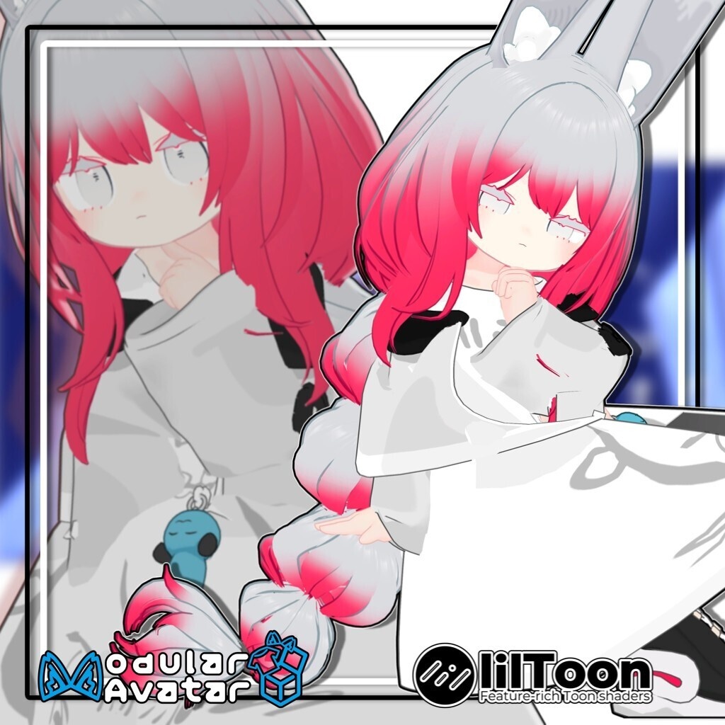 【13アバター対応】ボリュームロングお下げ/Volume_Long【髪型】