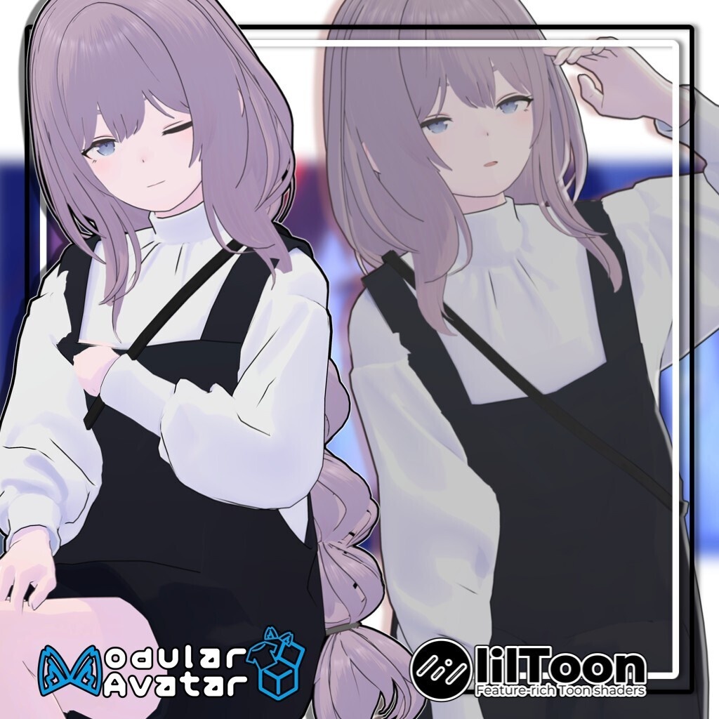 【13アバター対応】ボリュームロングお下げ/Volume_Long【髪型】