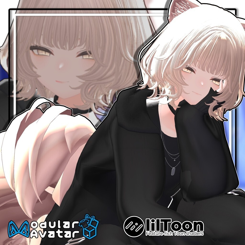 【複数アバター対応】ふわもこくびれボブ/Fluffy Soft Bob Hair【髪型】