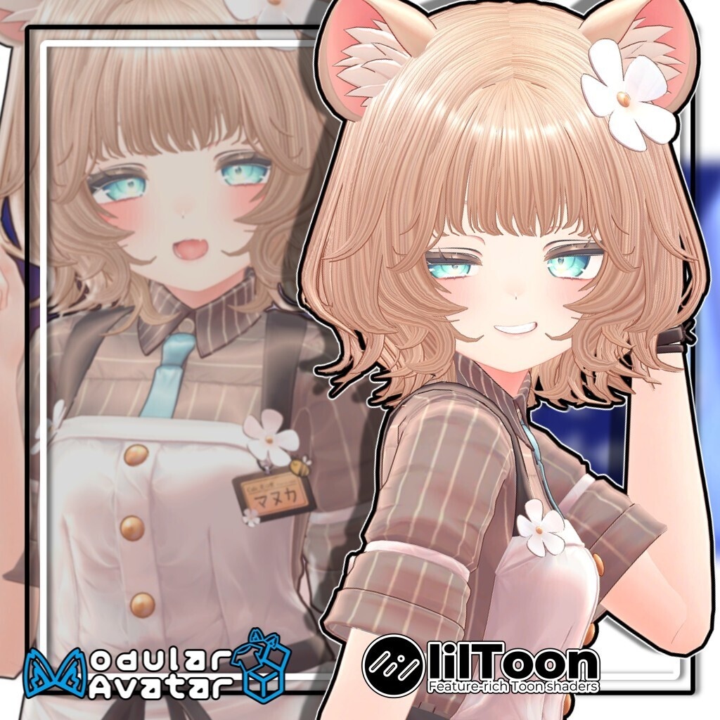 【複数アバター対応】ふわもこくびれボブ/Fluffy Soft Bob Hair【髪型】
