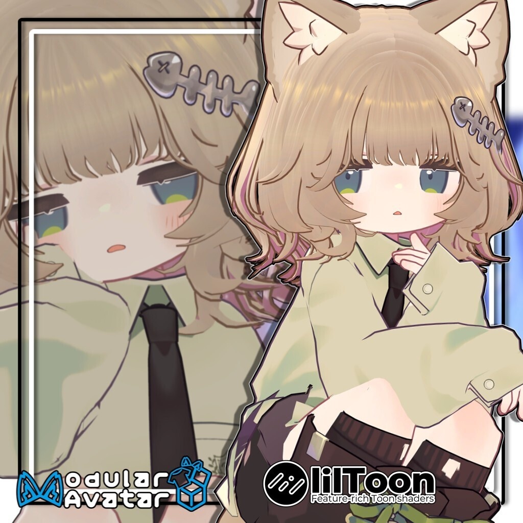 【複数アバター対応】ふわもこくびれボブ/Fluffy Soft Bob Hair【髪型】
