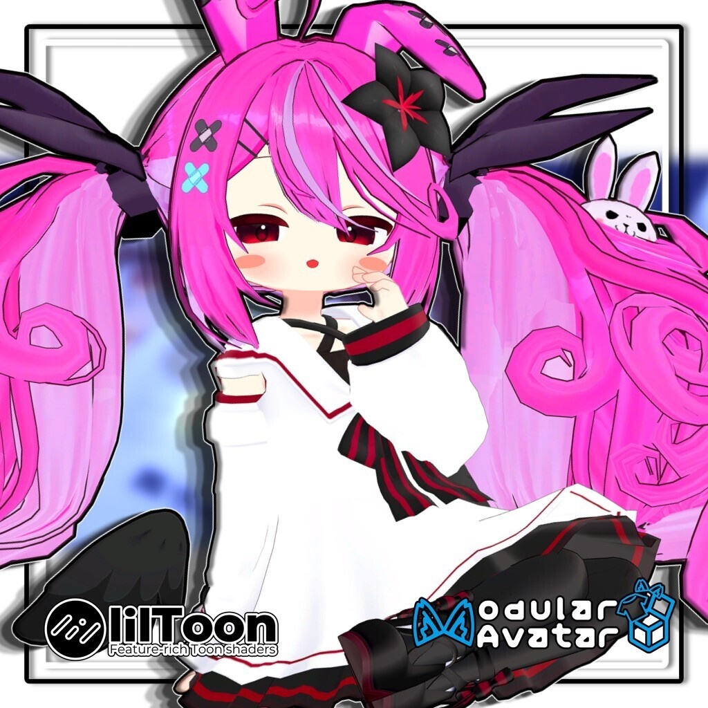 【複数アバター対応】最強無敵☆ふんわりツインラビット【髪型】