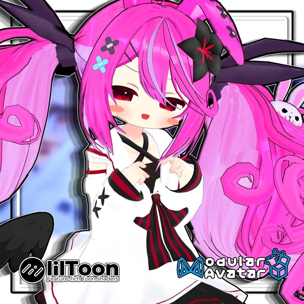 【複数アバター対応】最強無敵☆ふんわりツインラビット【髪型】