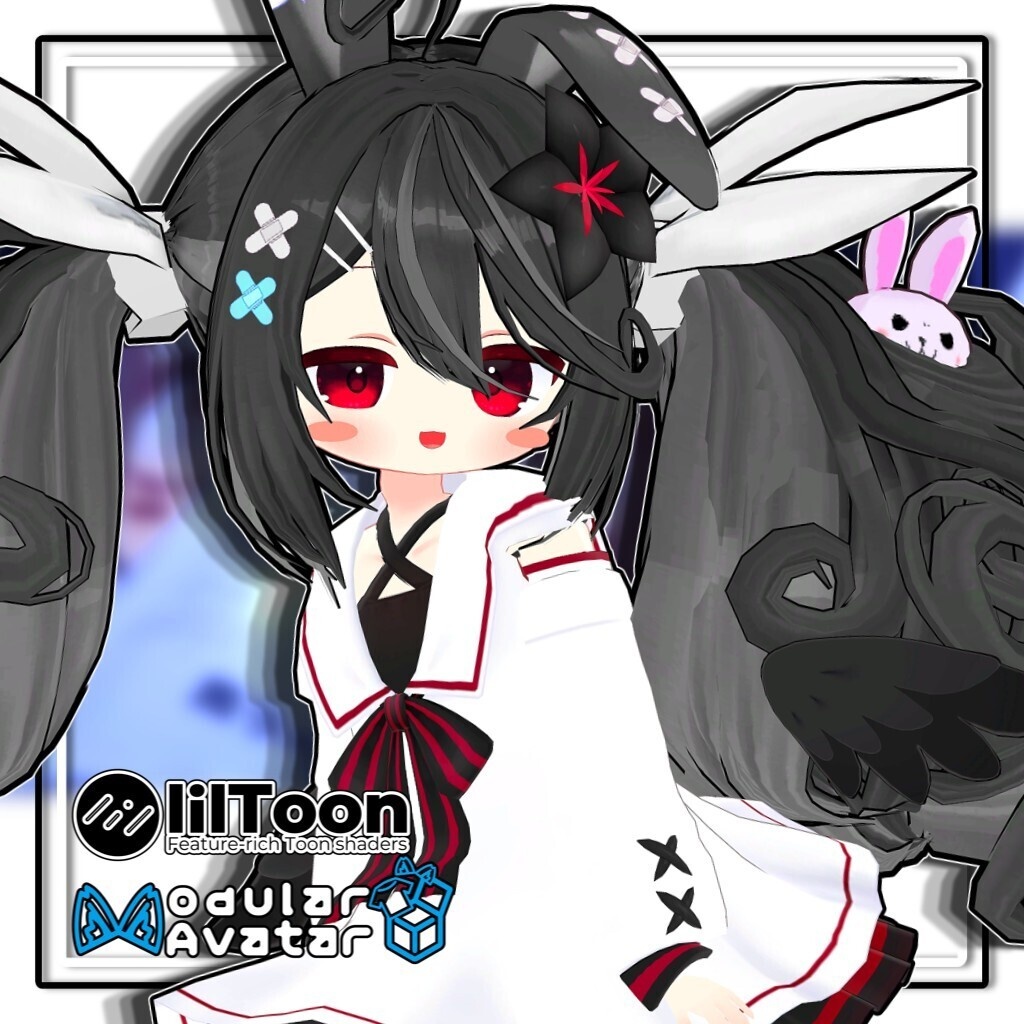 【複数アバター対応】最強無敵☆ふんわりツインラビット【髪型】