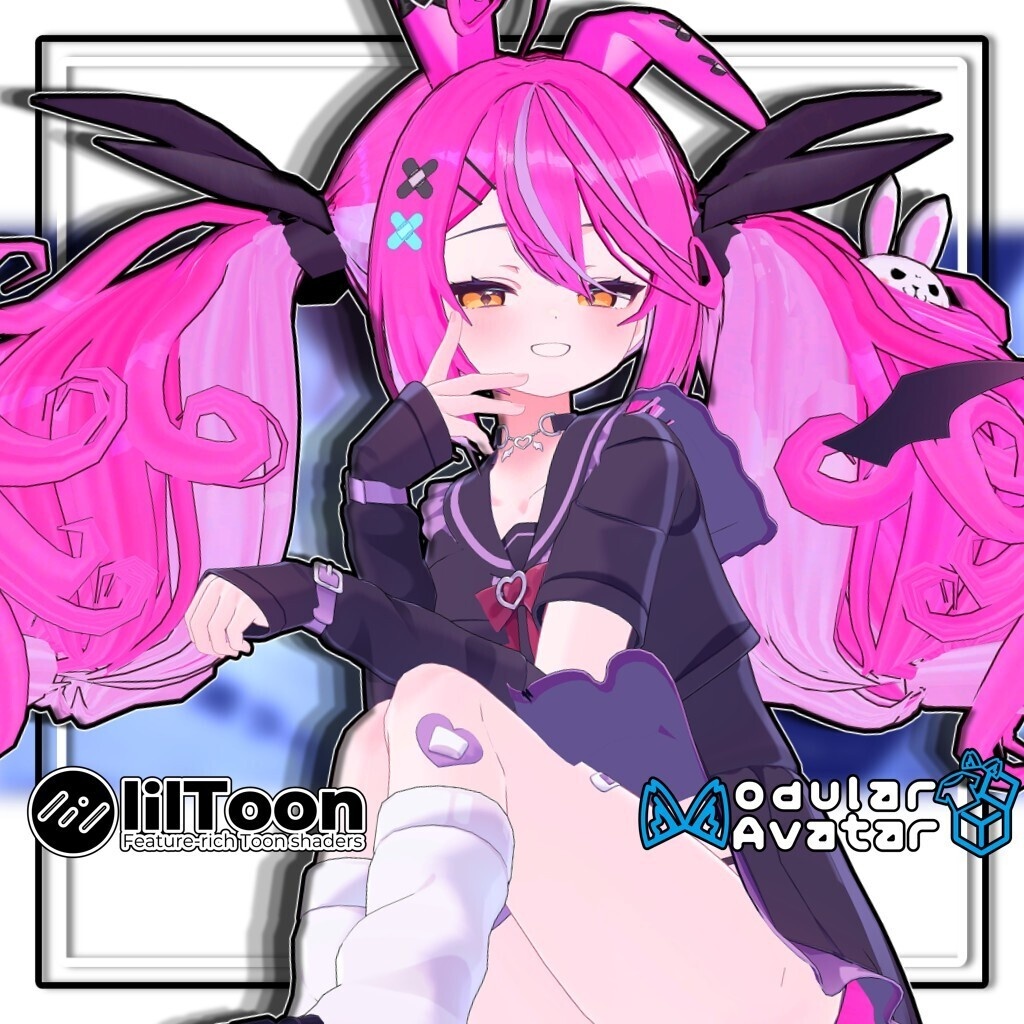 【複数アバター対応】最強無敵☆ふんわりツインラビット【髪型】
