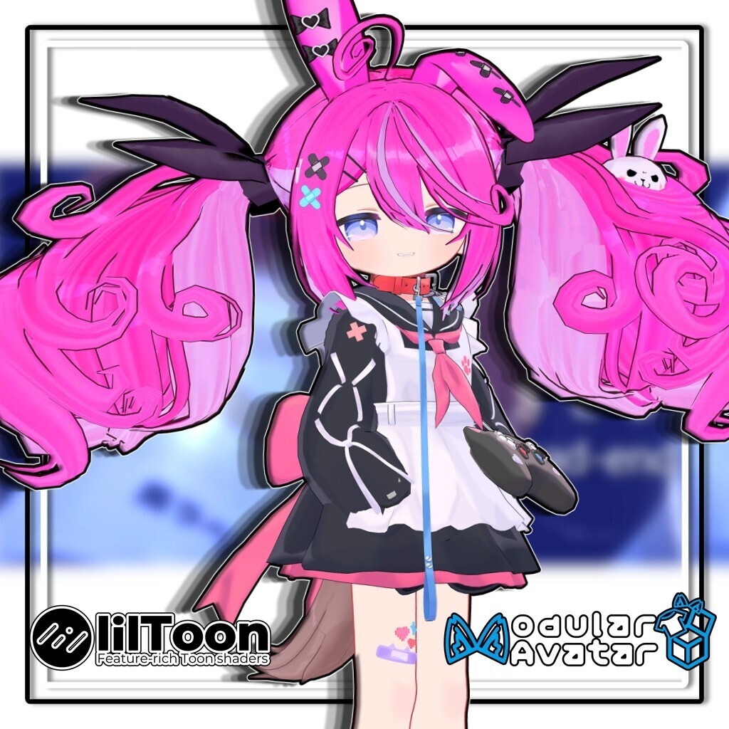 【複数アバター対応】最強無敵☆ふんわりツインラビット【髪型】