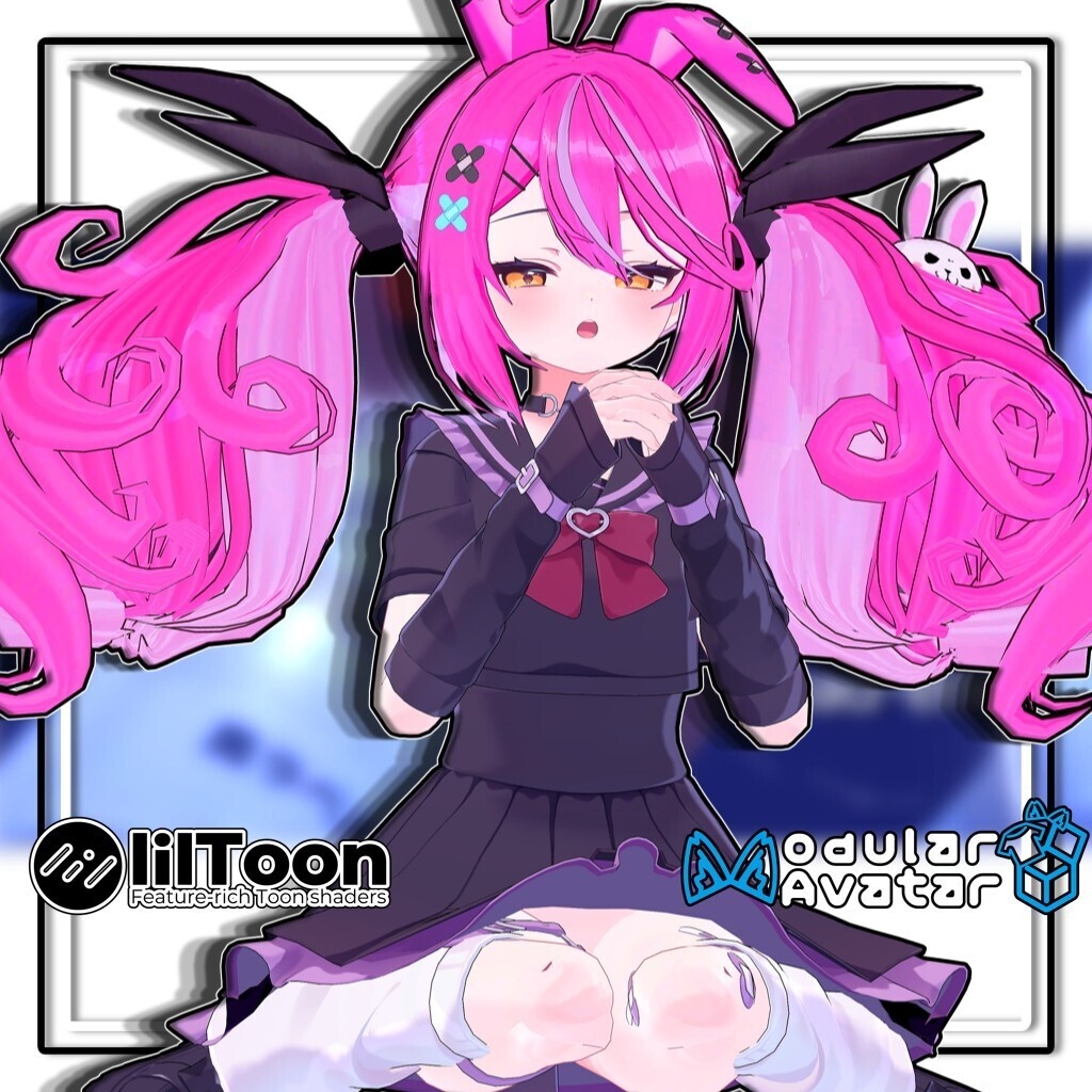【複数アバター対応】最強無敵☆ふんわりツインラビット【髪型】