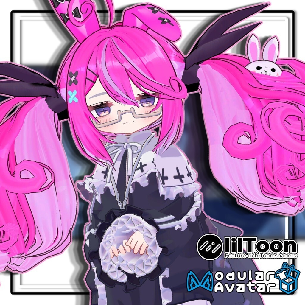 【複数アバター対応】最強無敵☆ふんわりツインラビット【髪型】