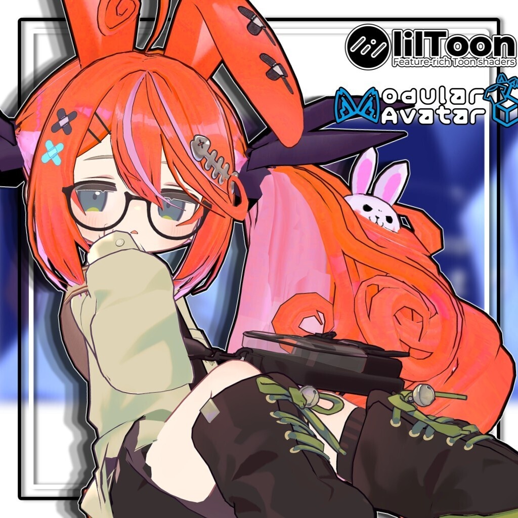 【複数アバター対応】最強無敵☆ふんわりツインラビット【髪型】