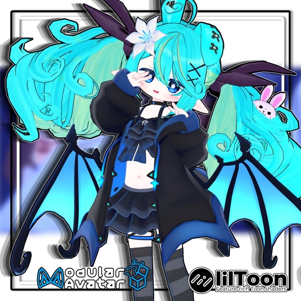 【複数アバター対応】最強無敵☆ふんわりツインラビット【髪型】