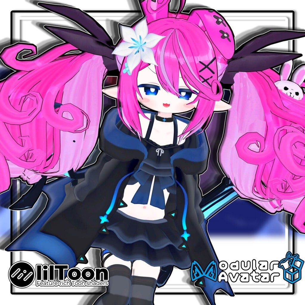 【複数アバター対応】最強無敵☆ふんわりツインラビット【髪型】