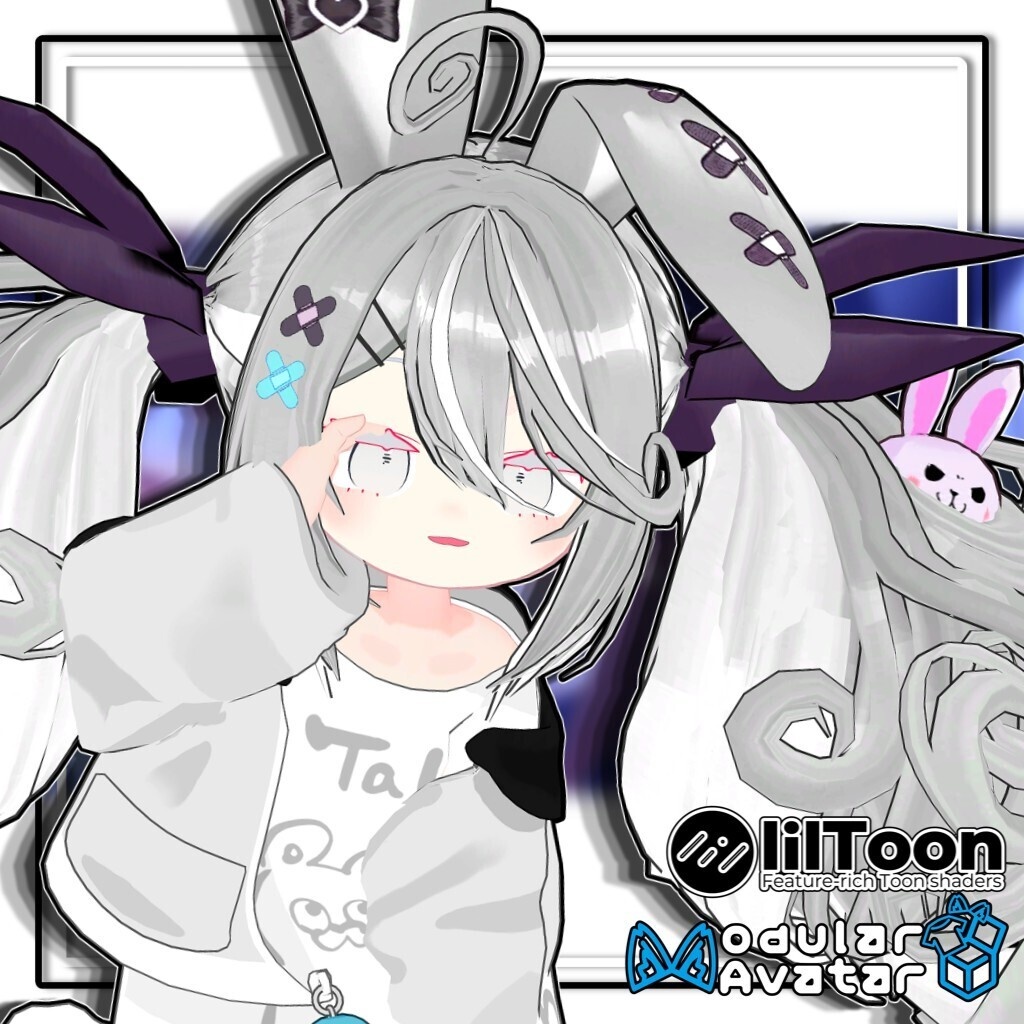 【複数アバター対応】最強無敵☆ふんわりツインラビット【髪型】