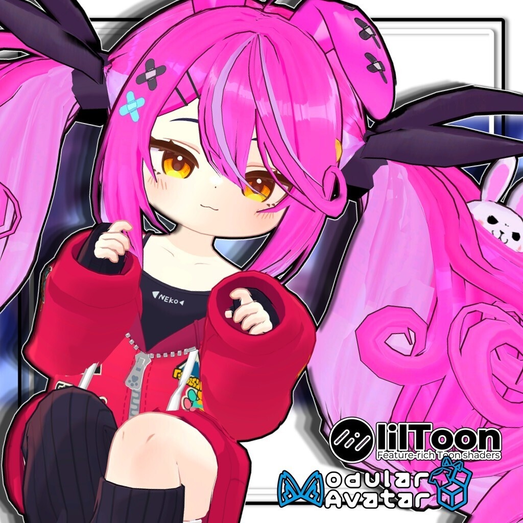 【複数アバター対応】最強無敵☆ふんわりツインラビット【髪型】