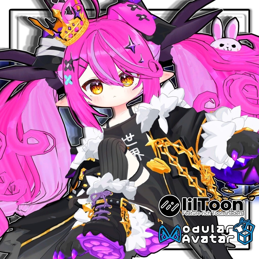 【複数アバター対応】最強無敵☆ふんわりツインラビット【髪型】