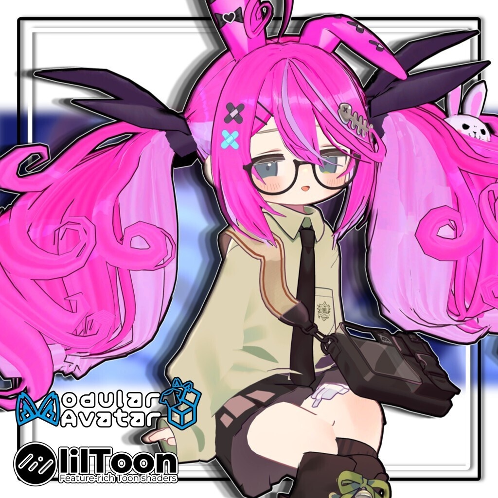 【複数アバター対応】最強無敵☆ふんわりツインラビット【髪型】