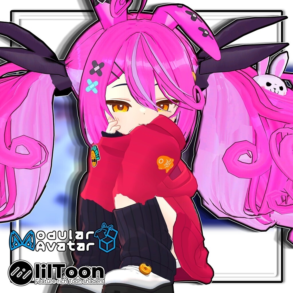 【複数アバター対応】最強無敵☆ふんわりツインラビット【髪型】