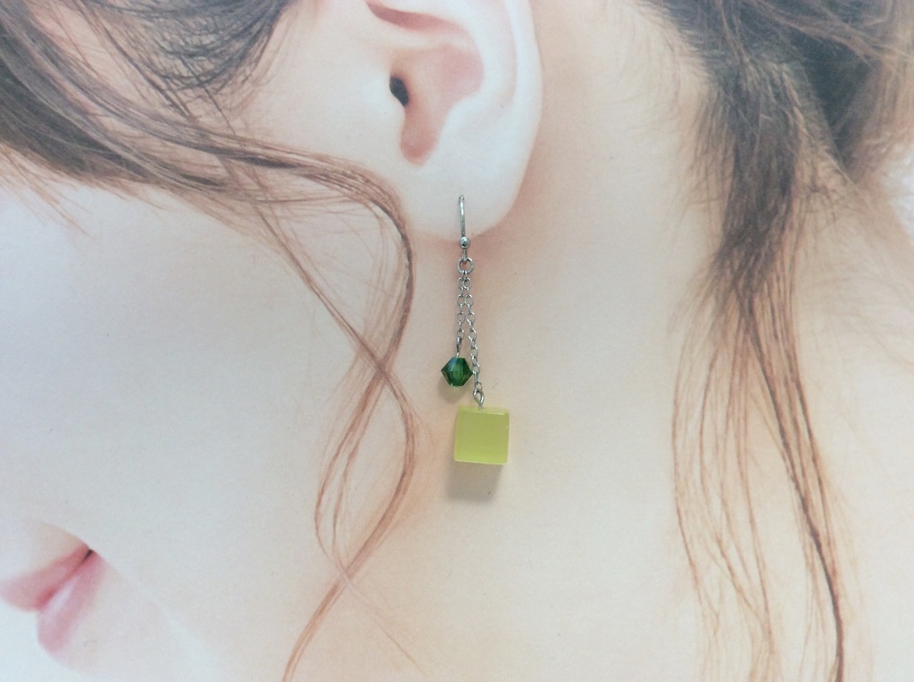 【レモンスカッシュ】クールキューブのピアス*イヤリング