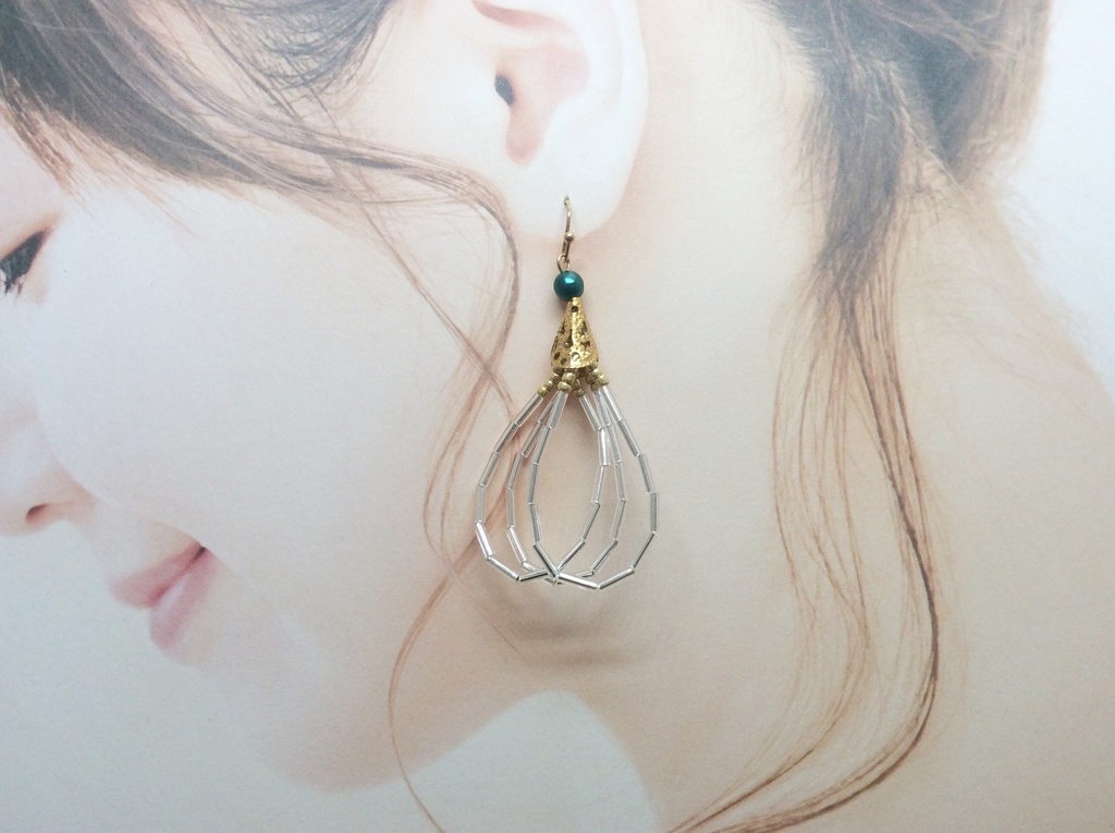 【シルバー】3連フープのピアス*イヤリング