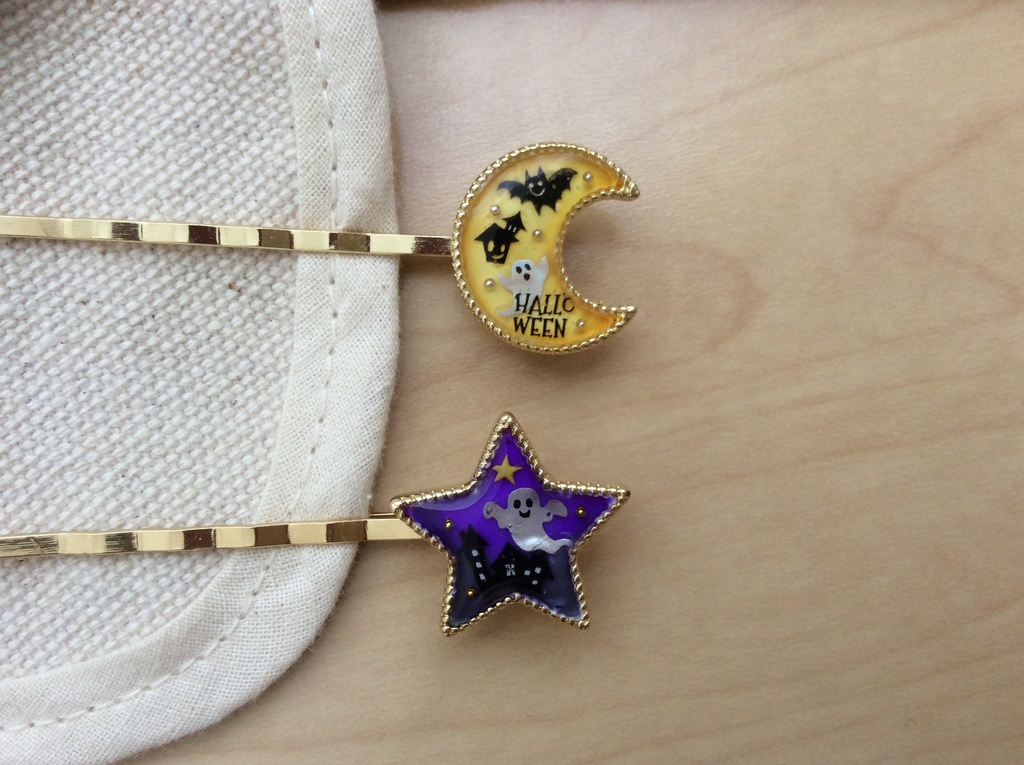 ハロウィンモチーフのヘアピン
