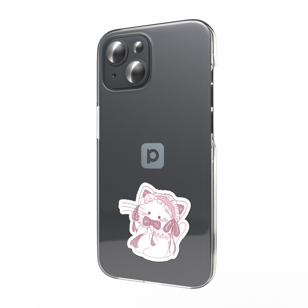 おめかしにゃんこ スマホステッカー