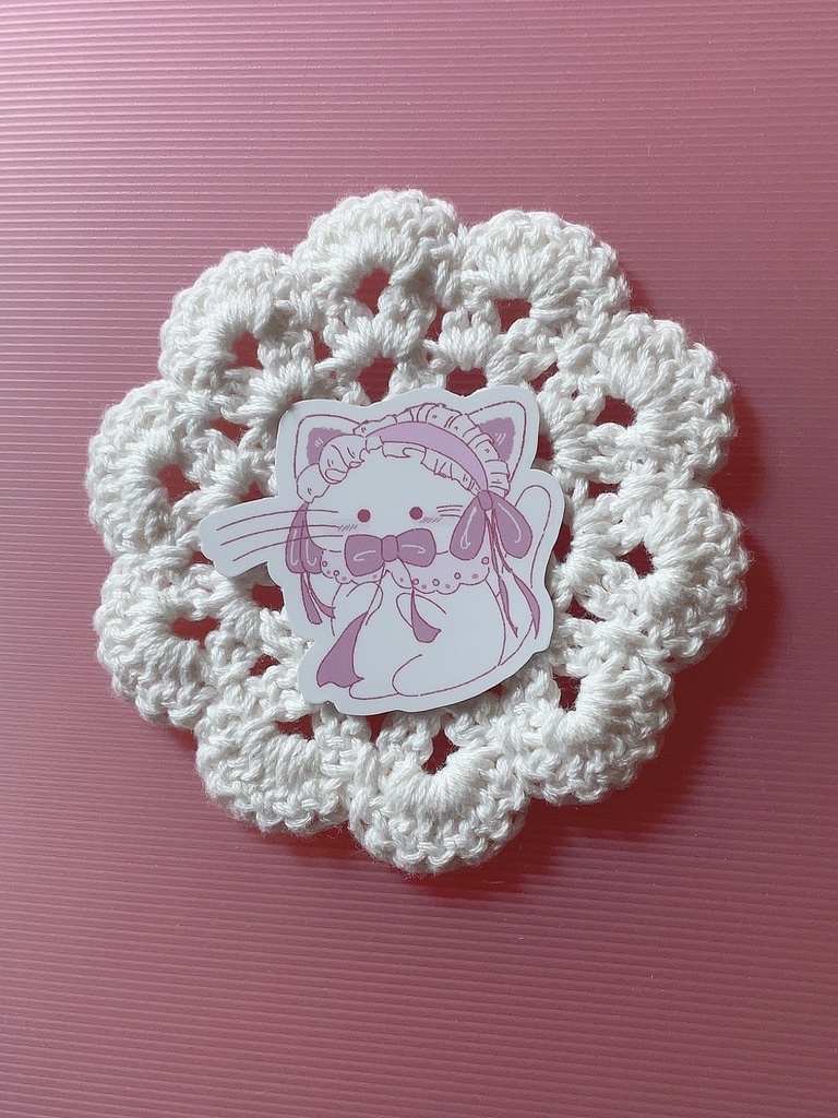 おめかしにゃんこ スマホステッカー