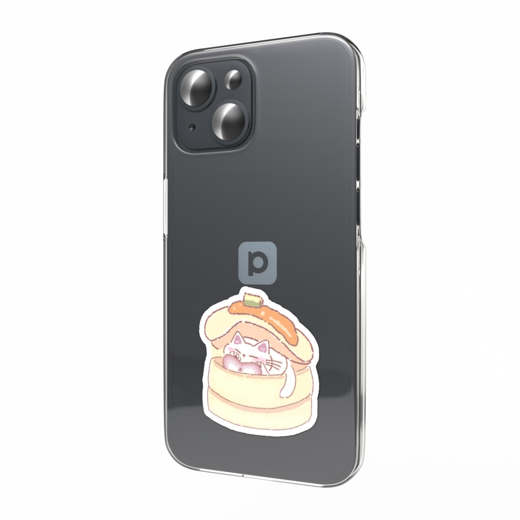 パンケーキと猫 スマホステッカー