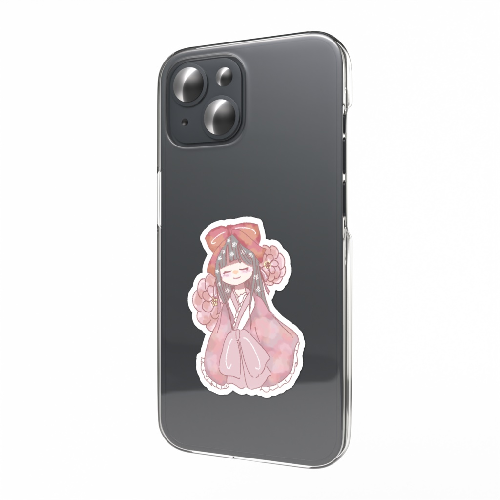 着物の女の子 スマホステッカー