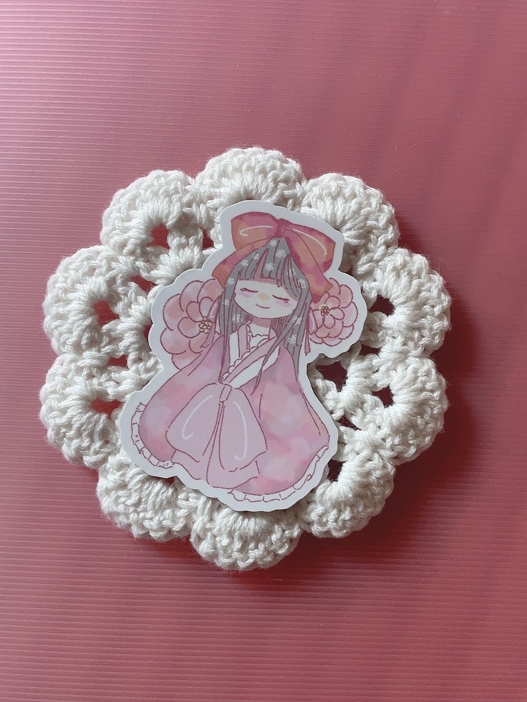 着物の女の子 スマホステッカー