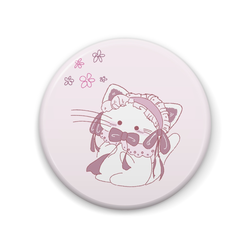おめかしにゃんこの缶バッジ