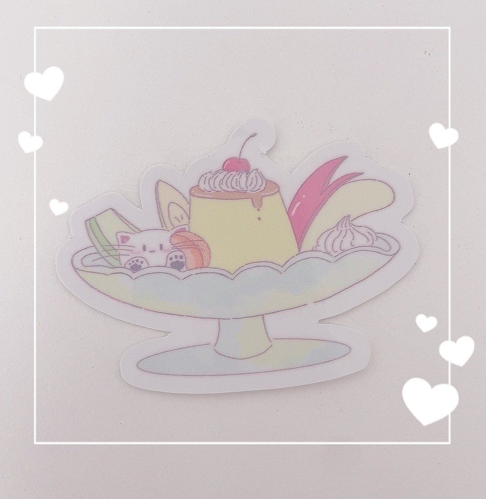 プリン・ア・ニャ・モード スマホステッカー