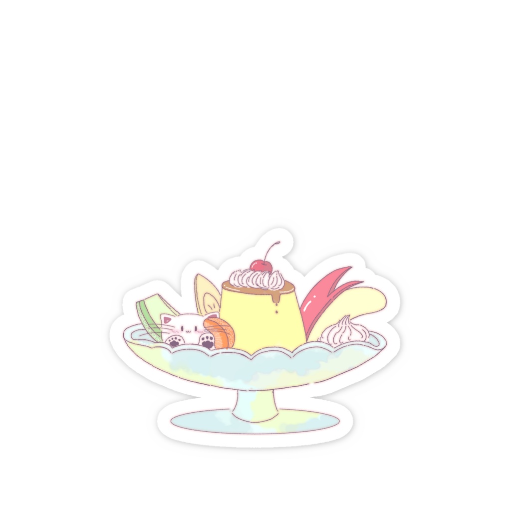 プリン・ア・ニャ・モード スマホステッカー