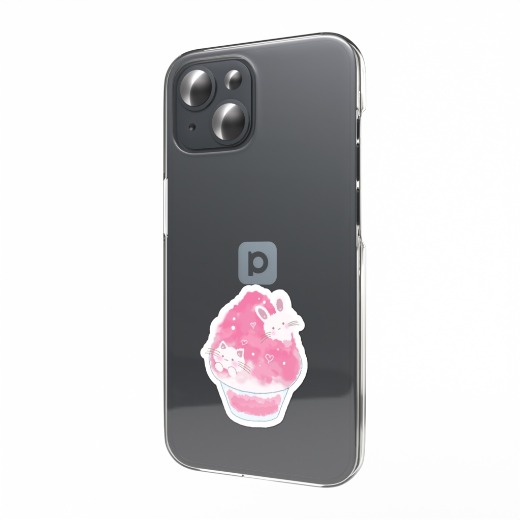 かき氷と動物たち スマホステッカー