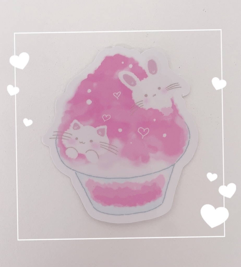 動物たちのかき氷 スマホステッカー