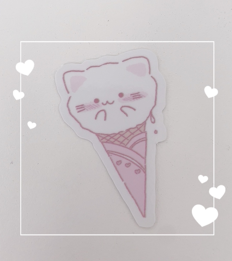 にゃんこアイス スマホステッカー
