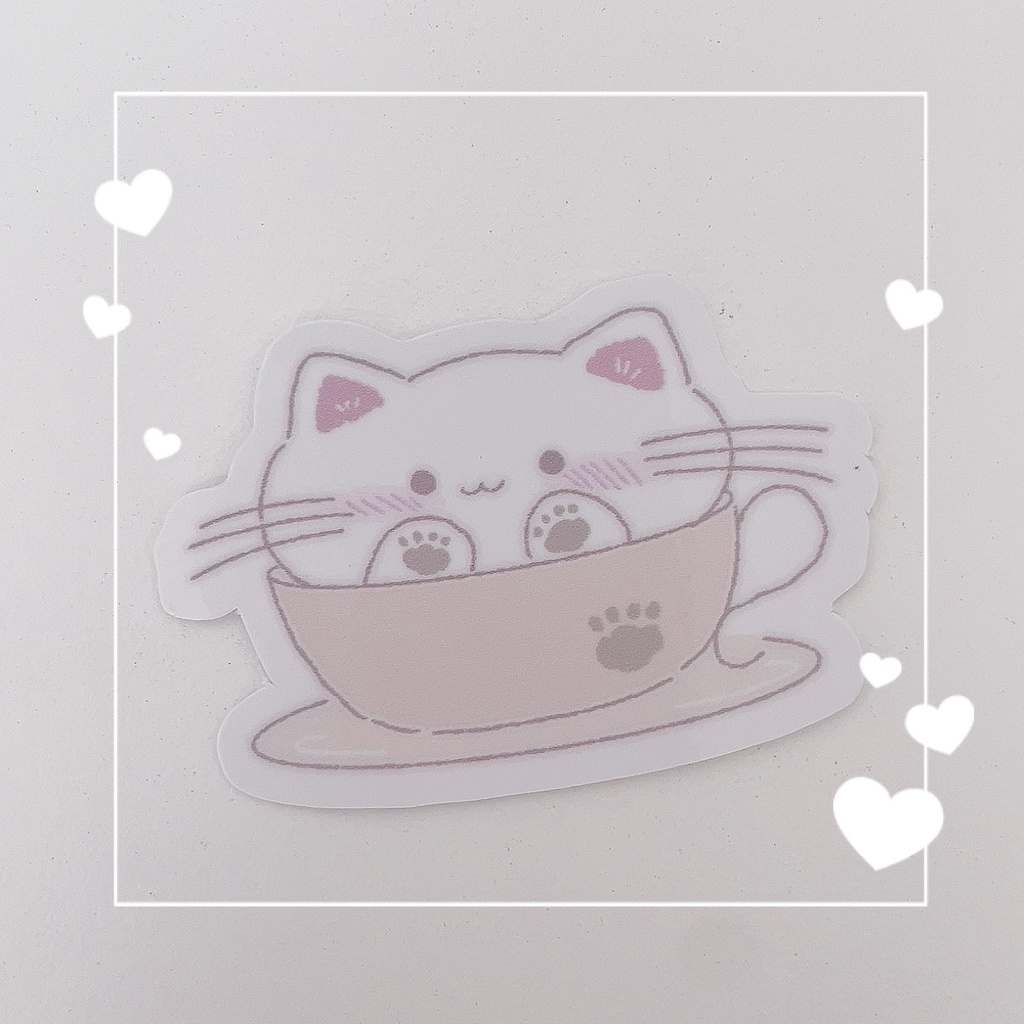 もちもちにゃんこラテ スマホステッカー