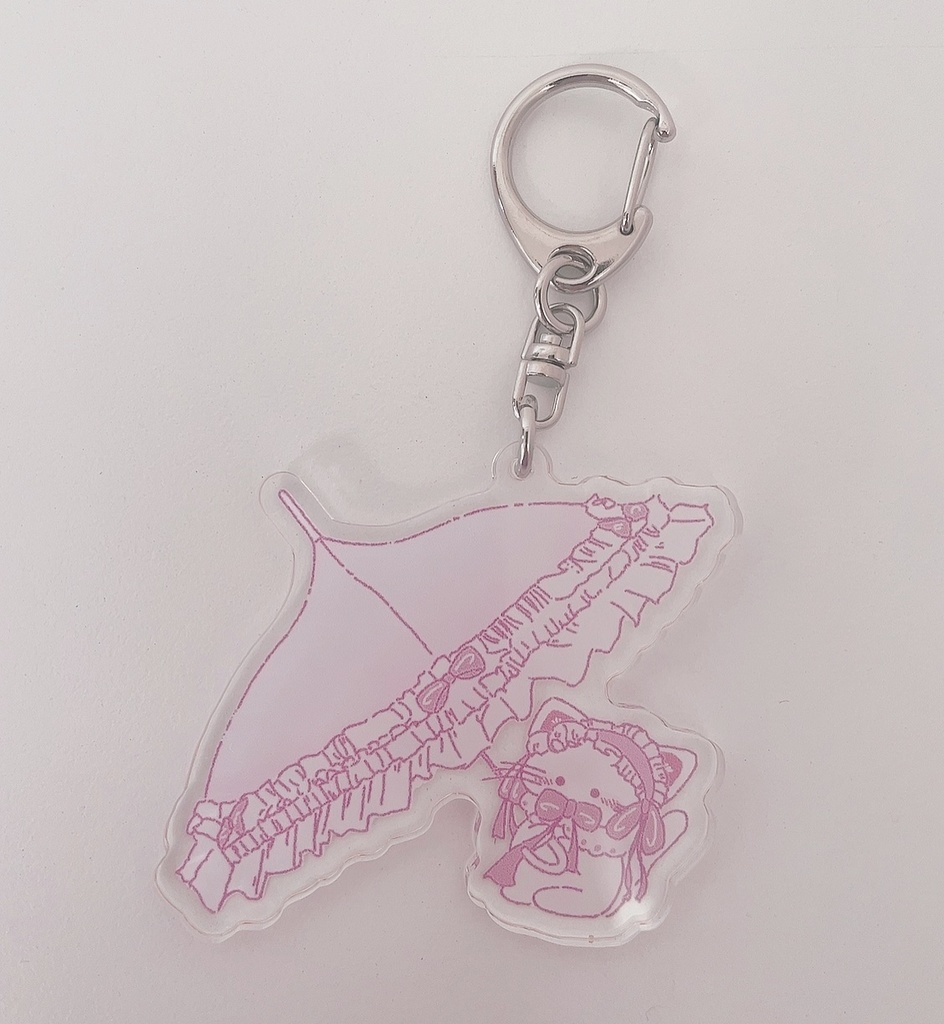 おめかしにゃんこと傘 アクキー