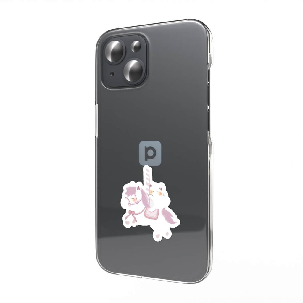 メリーゴーランドとねこ スマホステッカー