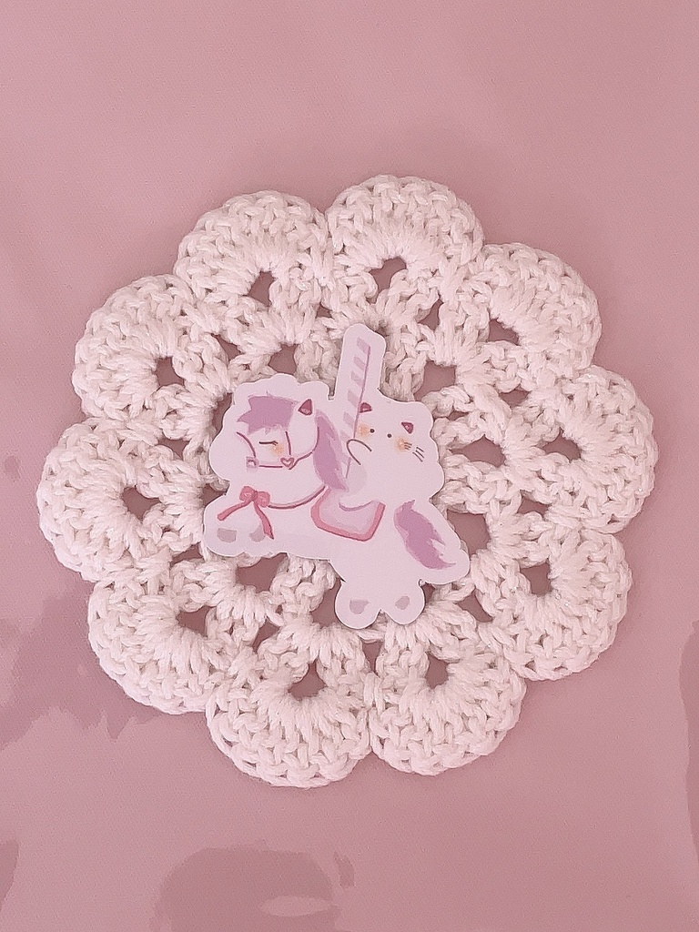 メリーゴーランドとねこ スマホステッカー