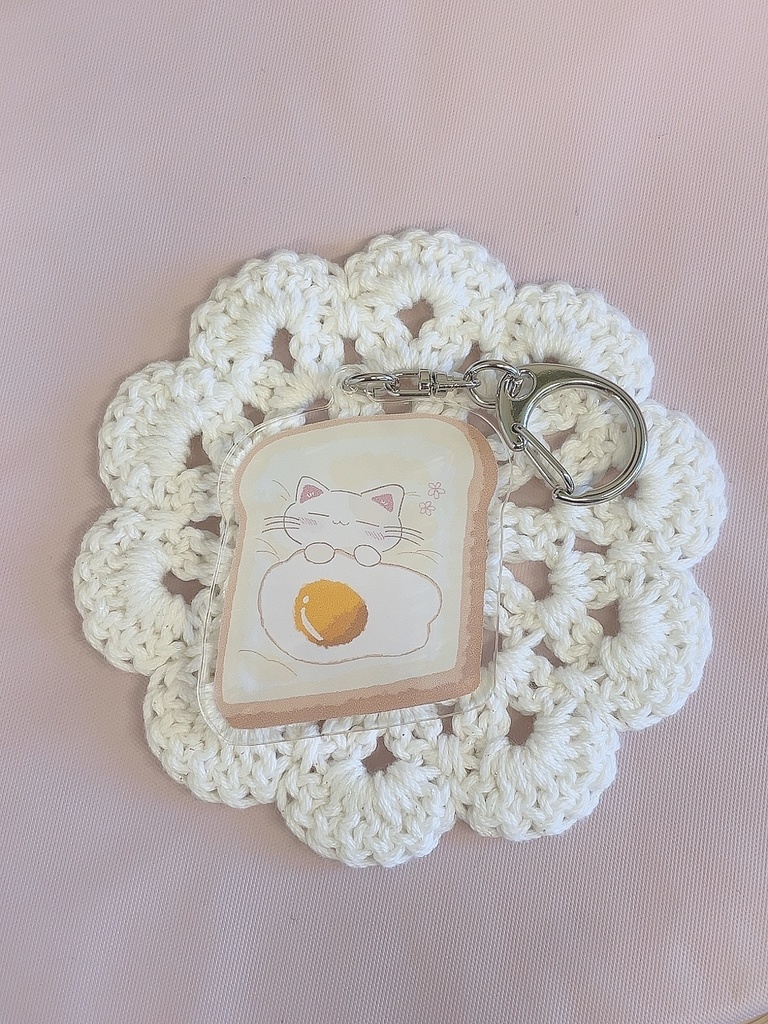 おねんねにゃんことトースト アクキー