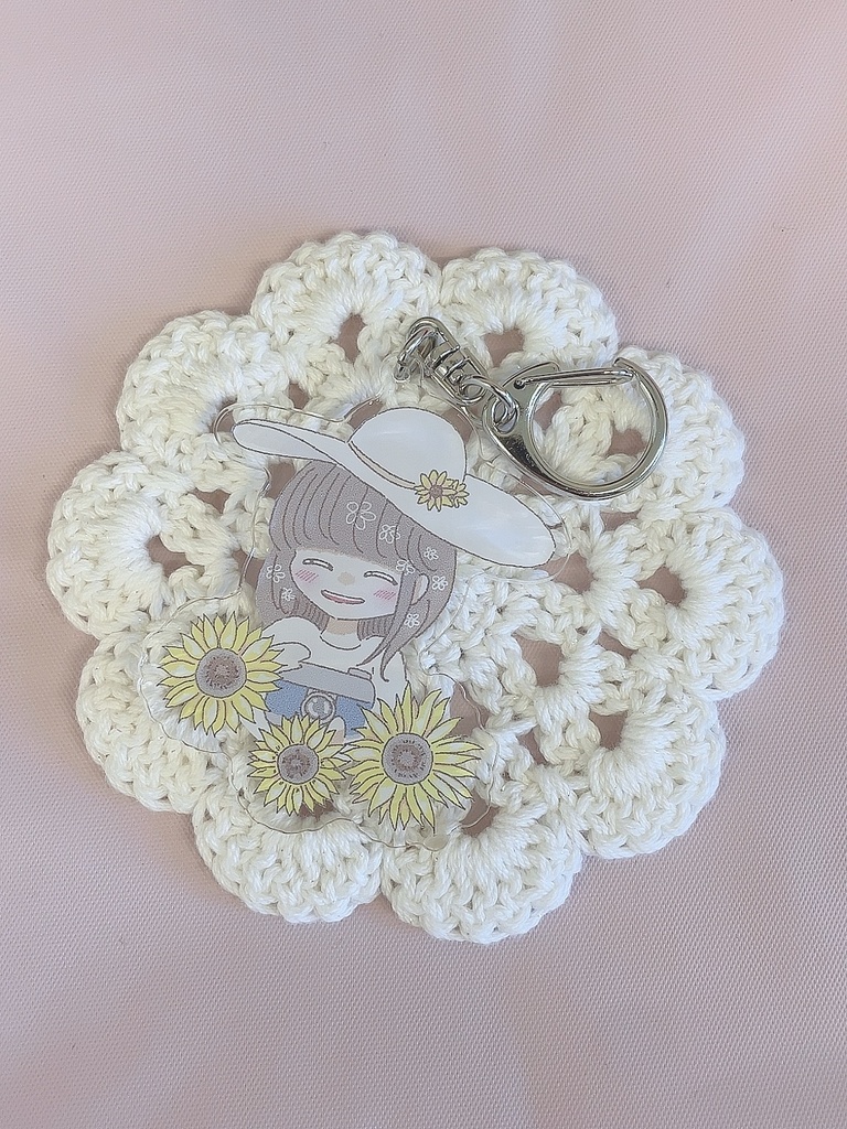 向日葵と女の子のアクキー