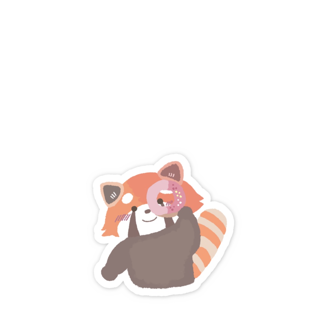 ドーナツとレッサーちゃんのスマホステッカー