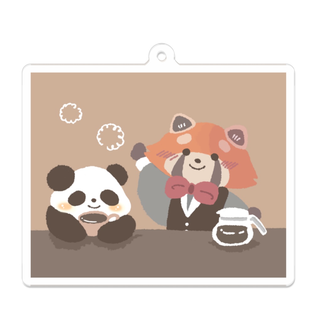 Cafe panda & red panda アクリルキーホルダー