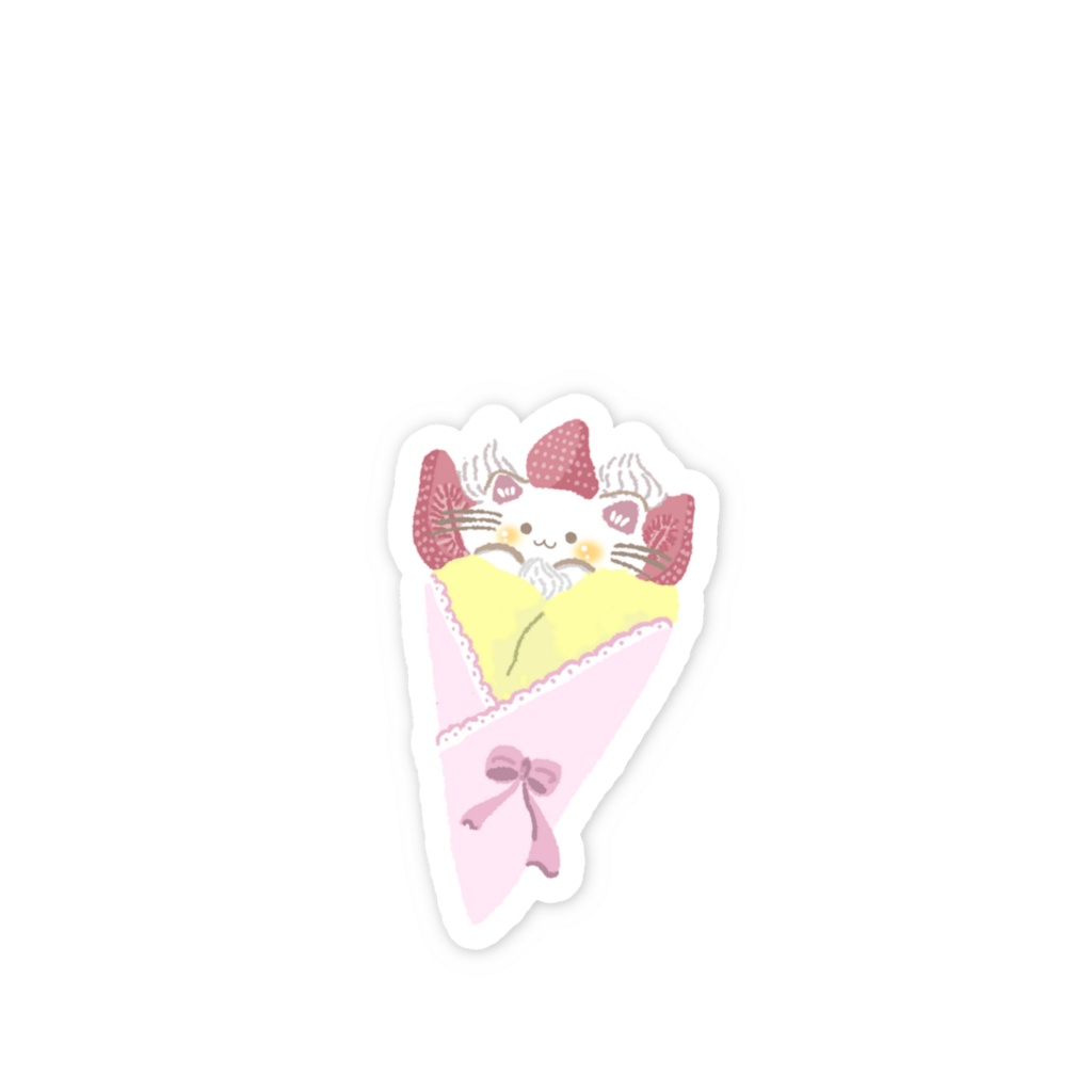 にゃんこクレープのスマホステッカー