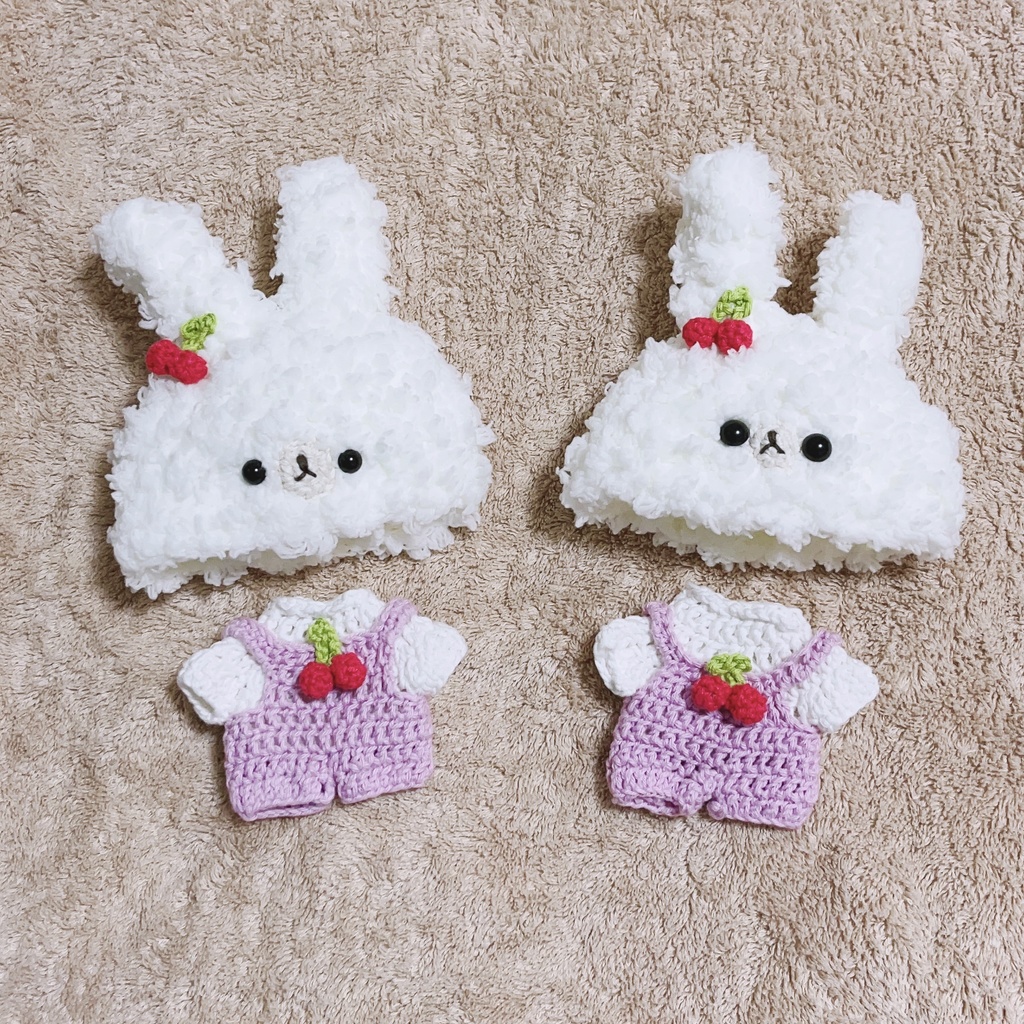 ぬい服 編みサロペット