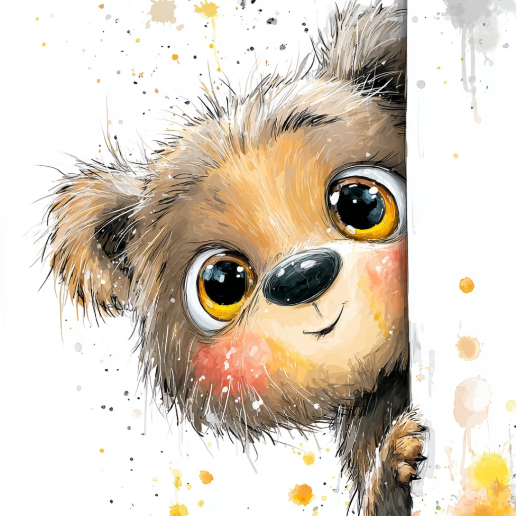 50枚のかわいい動物の覗き見クリップアート バンドル|チビ動物 イラスト セット|PNG透過