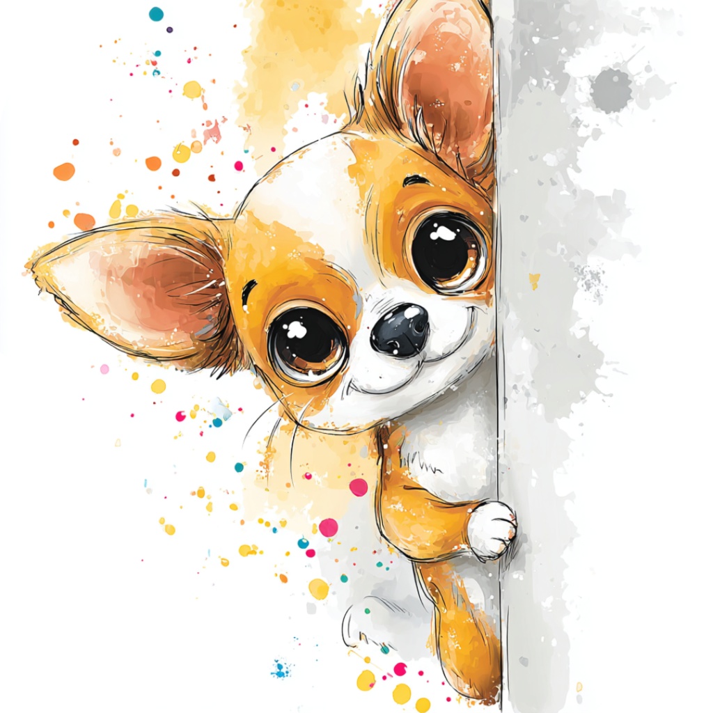 50枚のかわいい動物の覗き見クリップアート バンドル|チビ動物 イラスト セット|PNG透過