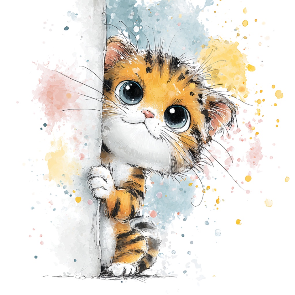 50枚のかわいい動物の覗き見クリップアート バンドル|チビ動物 イラスト セット|PNG透過