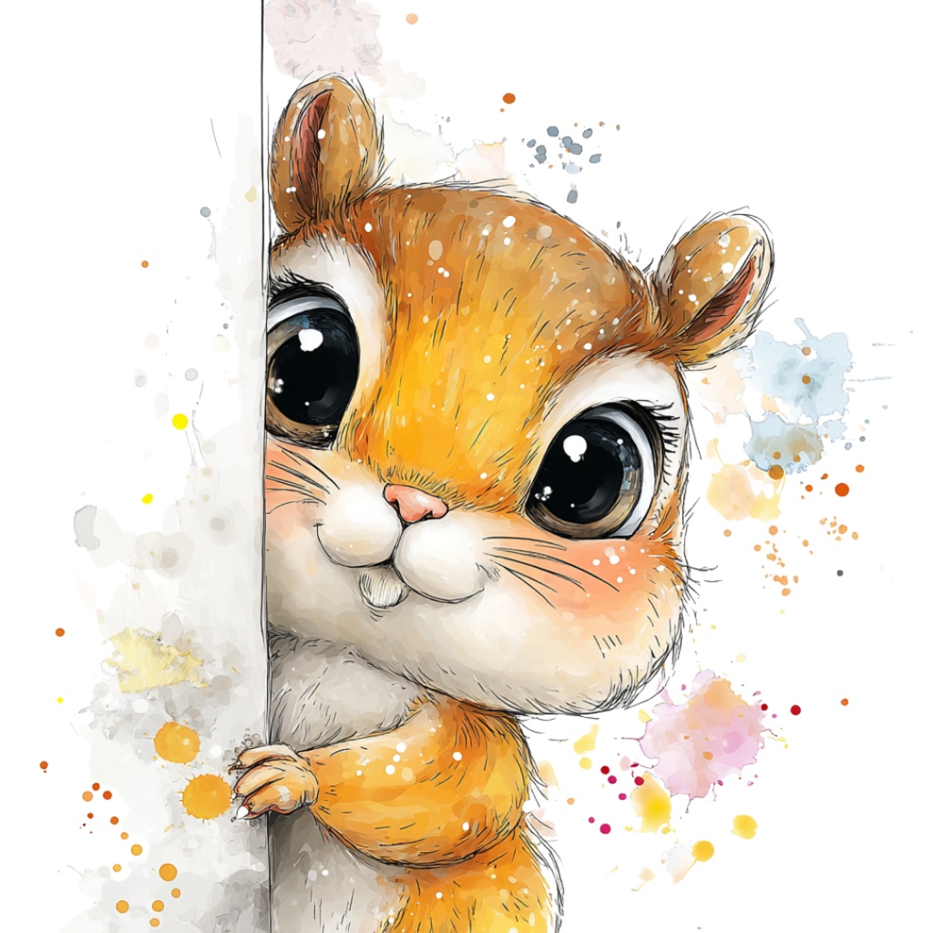 50枚のかわいい動物の覗き見クリップアート バンドル|チビ動物 イラスト セット|PNG透過