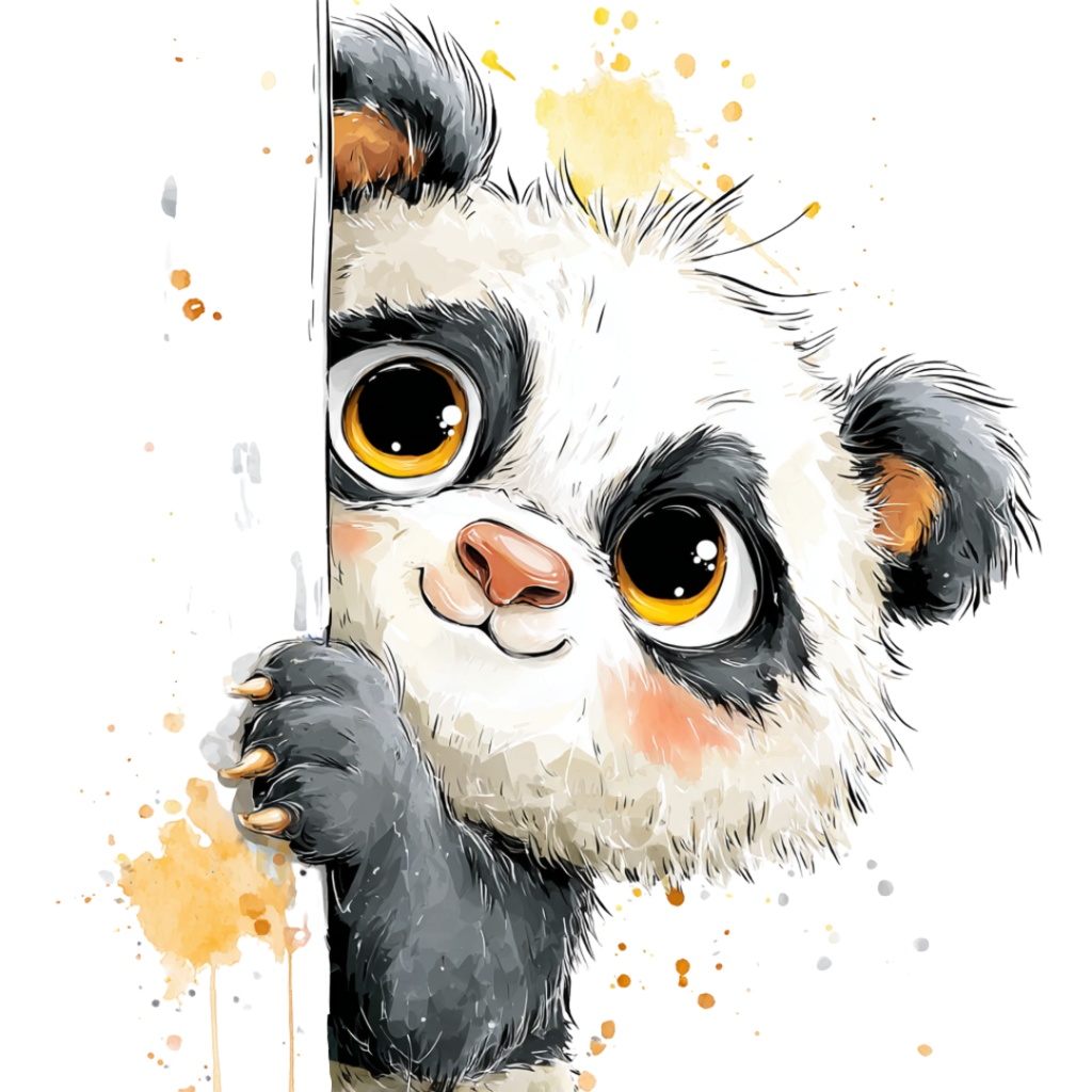 50枚のかわいい動物の覗き見クリップアート バンドル|チビ動物 イラスト セット|PNG透過