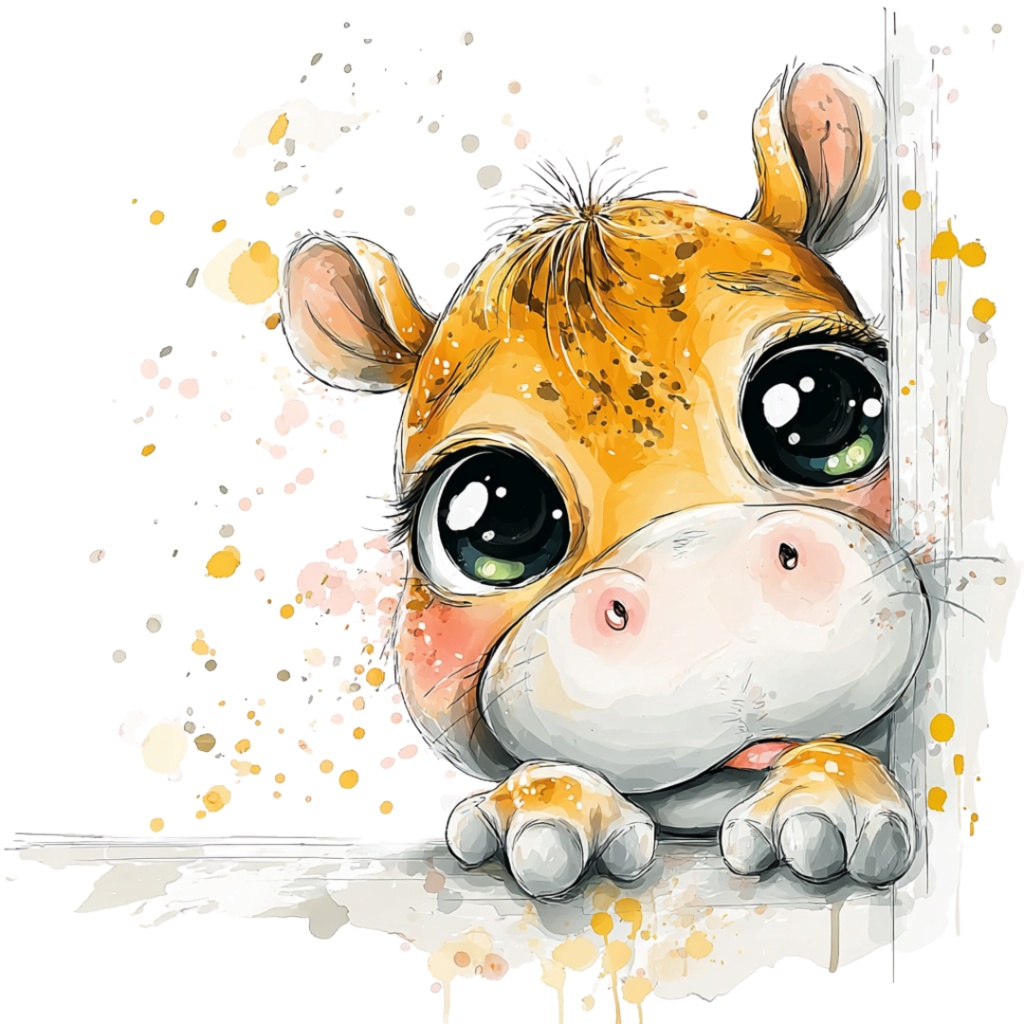 50枚のかわいい動物の覗き見クリップアート バンドル|チビ動物 イラスト セット|PNG透過